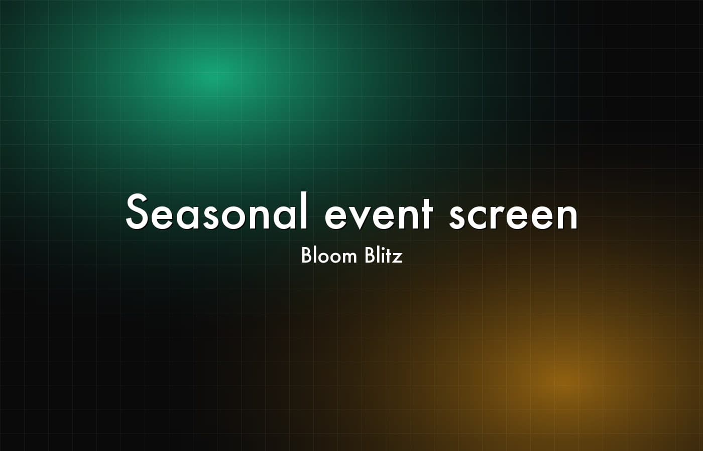 Bloom Blitz — Seasonal event screen